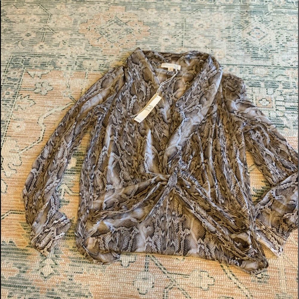 NWT Lovestitch Snake-print Blouse